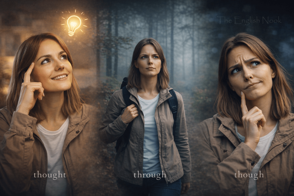 Thought vs Through vs Though — One Pattern, Three Completely Different&nbsp;Words