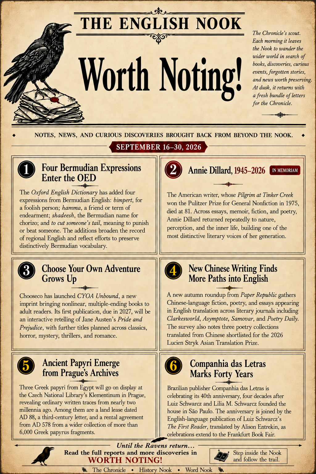 🐦⬛ The Ravens’ Dispatch No. 6